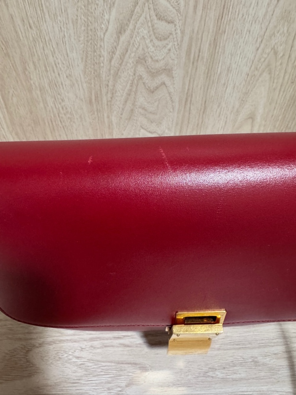 Celine Red Leather Box Bag with Gold Hardware - Picture 6 of 9